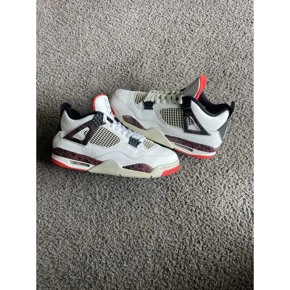 Size 11.5-Air Jordan 4 Retro Pale Citron Bright Crimson 2019
